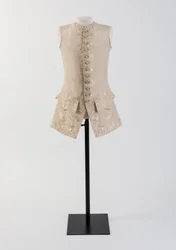 Gilet en soie crème brodé pour homme, 1740s